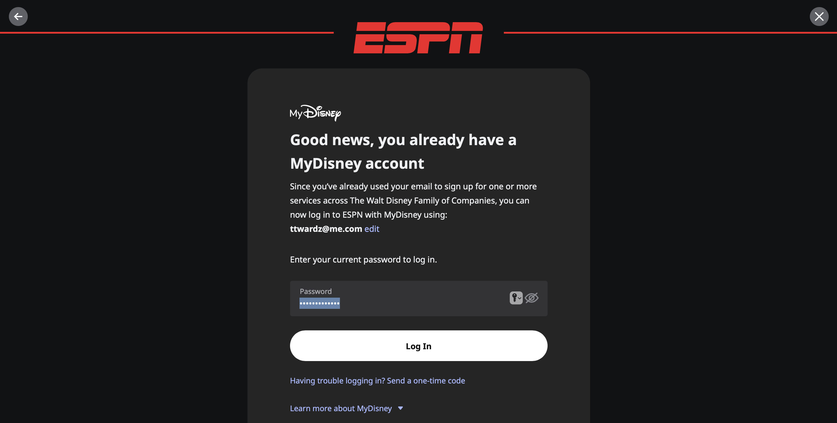 ESPN knows I have a Disney account, so why did Disney direct me here?